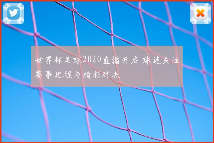 世界杯足球2020直播开启 球迷关注赛事进程与精彩对决